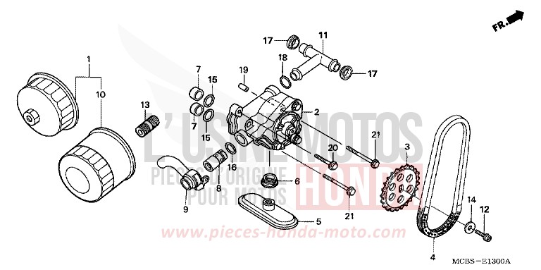 OIL FILTER/OIL PUMP for Transalp 650 MUTE BLACK METALLIC (NH359) from 2003